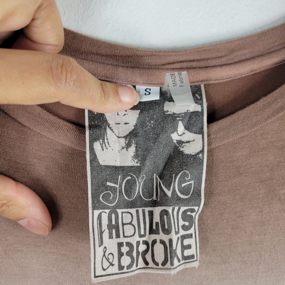 Young Fabulous & Broke Ombre Tie Dye Stripe Wrap Back Sheer Detail High Low Top - Picture 4 of 9